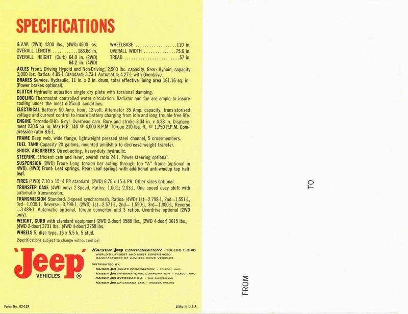 1962 Jeep Wagoneer Brochure Page 7